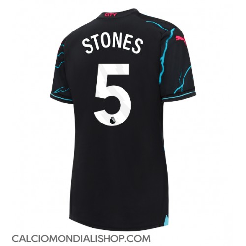 Maglie da calcio Manchester City John Stones #5 Terza Maglia Femminile 2023-24 Manica Corta
